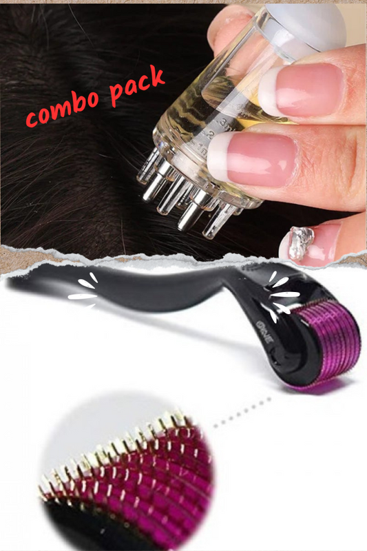 Combo Pack Scalp Root Hair Oil Applicator | Derma Roller